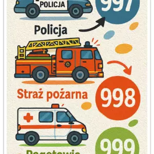 Numery telefonów do policji, straży pożarnej i pogotowia dla dzieci