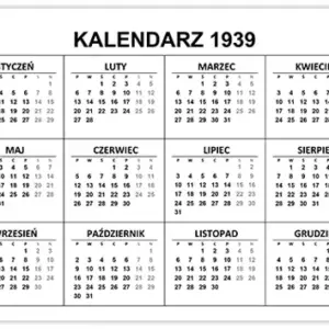 Kalendarz 1939 Kalendarz 1939