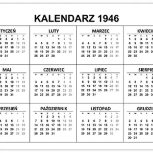 Kalendarz 1946 Kalendarz 1946