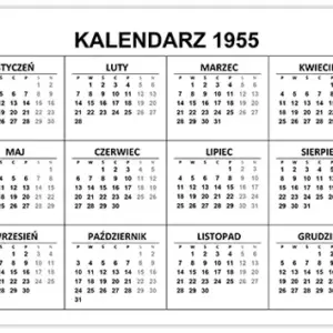 Kalendarz 1955 Kalendarz 1955