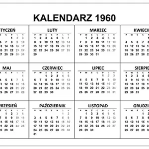 Kalendarz 1960