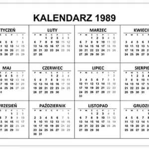 Kalendarz 1989