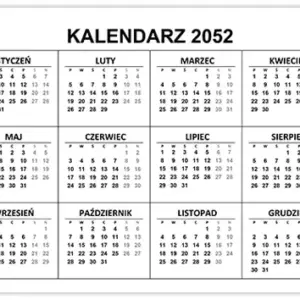 Kalendarz 2052