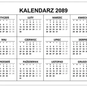 Kalendarz 2089 Kalendarz 2089