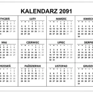 Kalendarz 2091 Kalendarz 2091