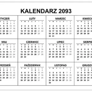 Kalendarz 2093 Kalendarz 2093